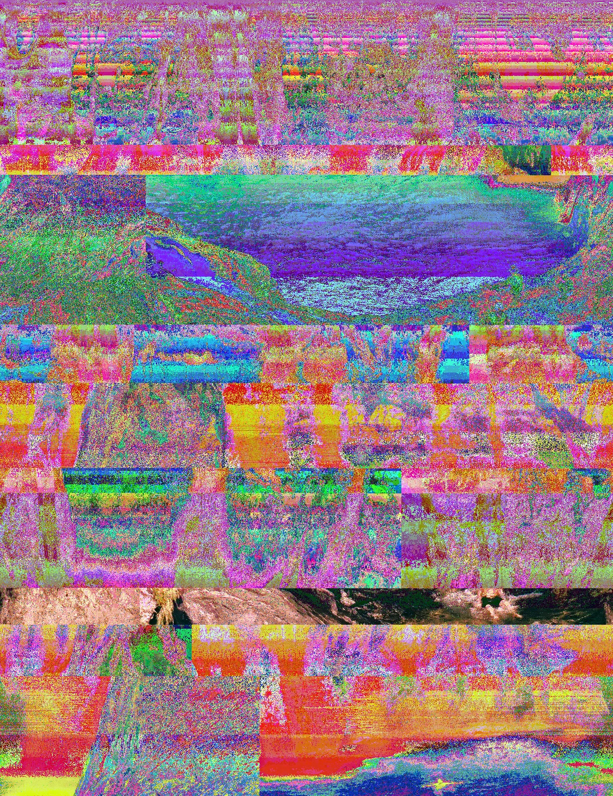 Image glitch ayant subi une intervention graphique avec Audacity
