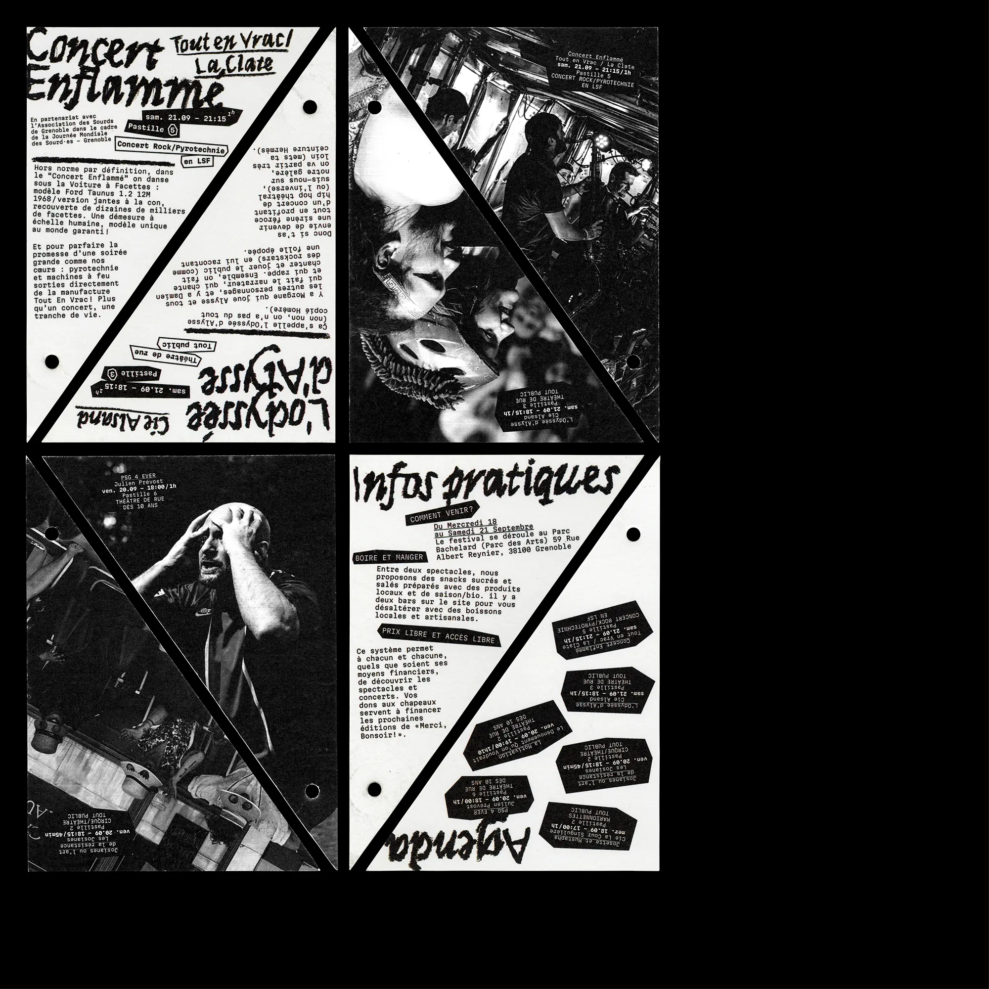 Scan des pages intérieures recto-verso sur fond noir