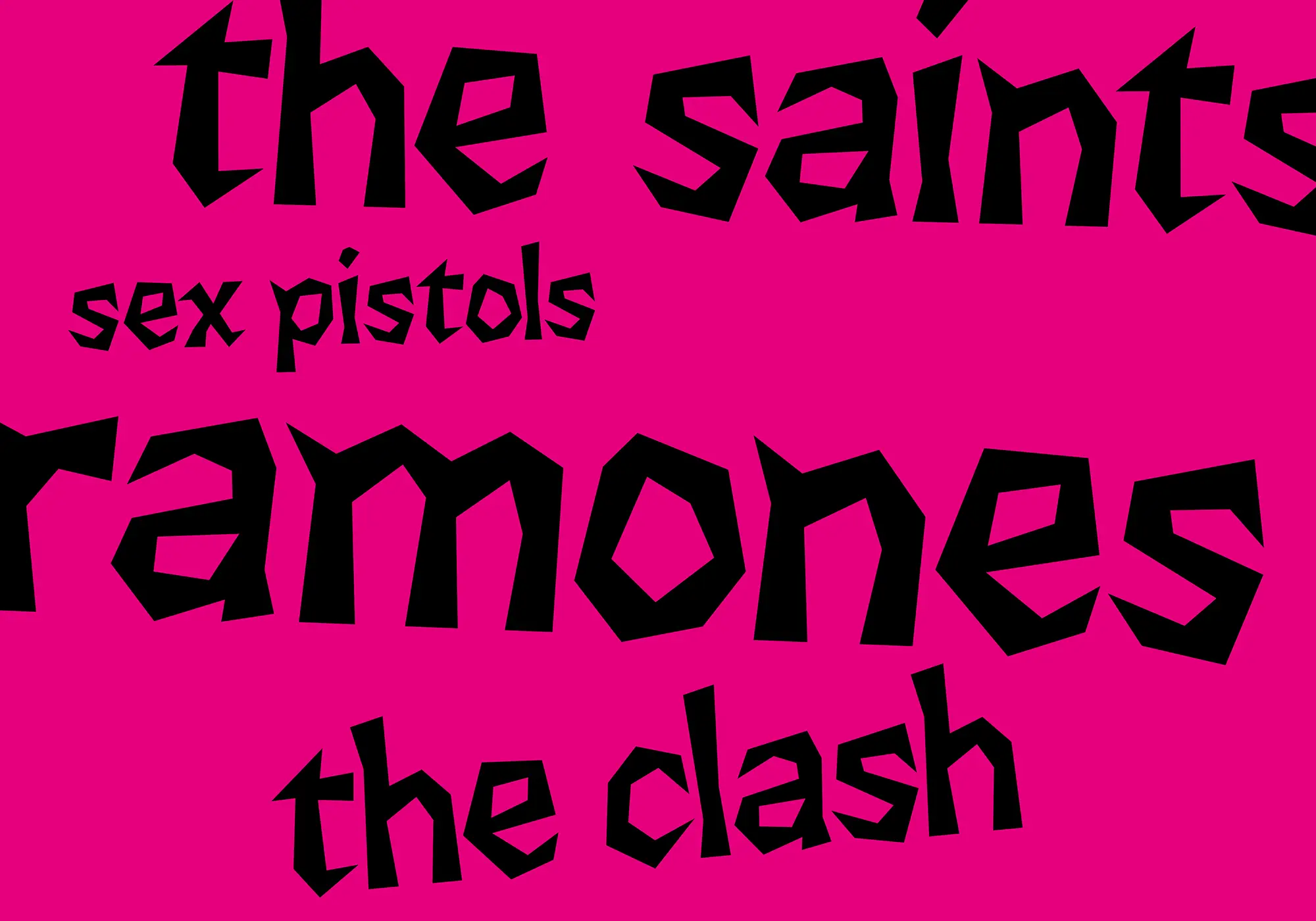 Lettres a et point d'exclamation en rose et noir