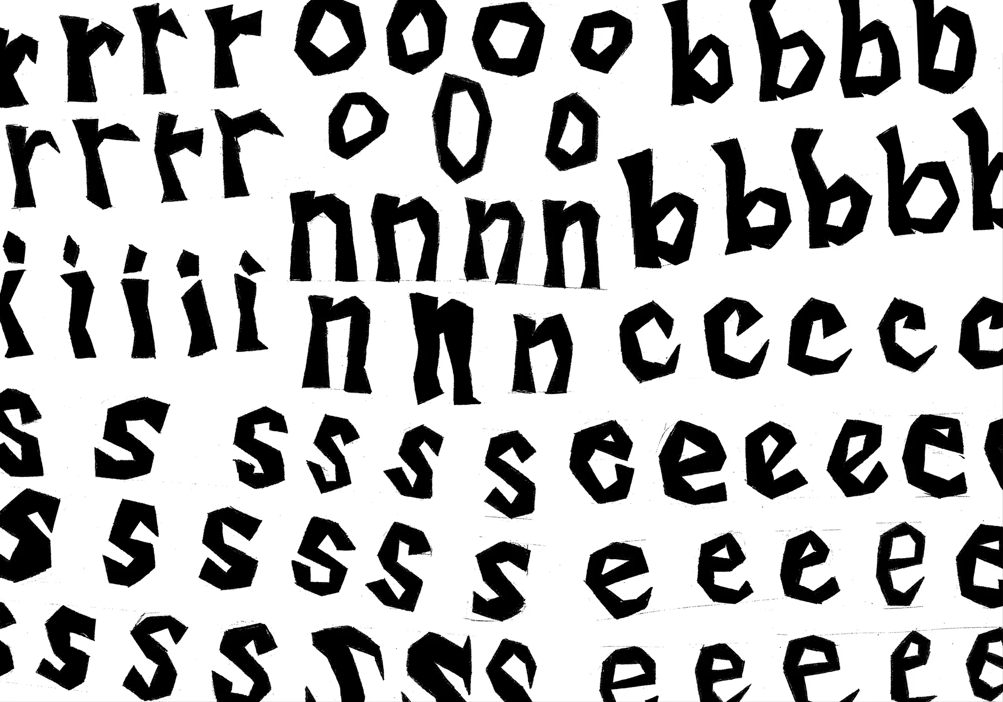 Croquis de la systématisation des lettres