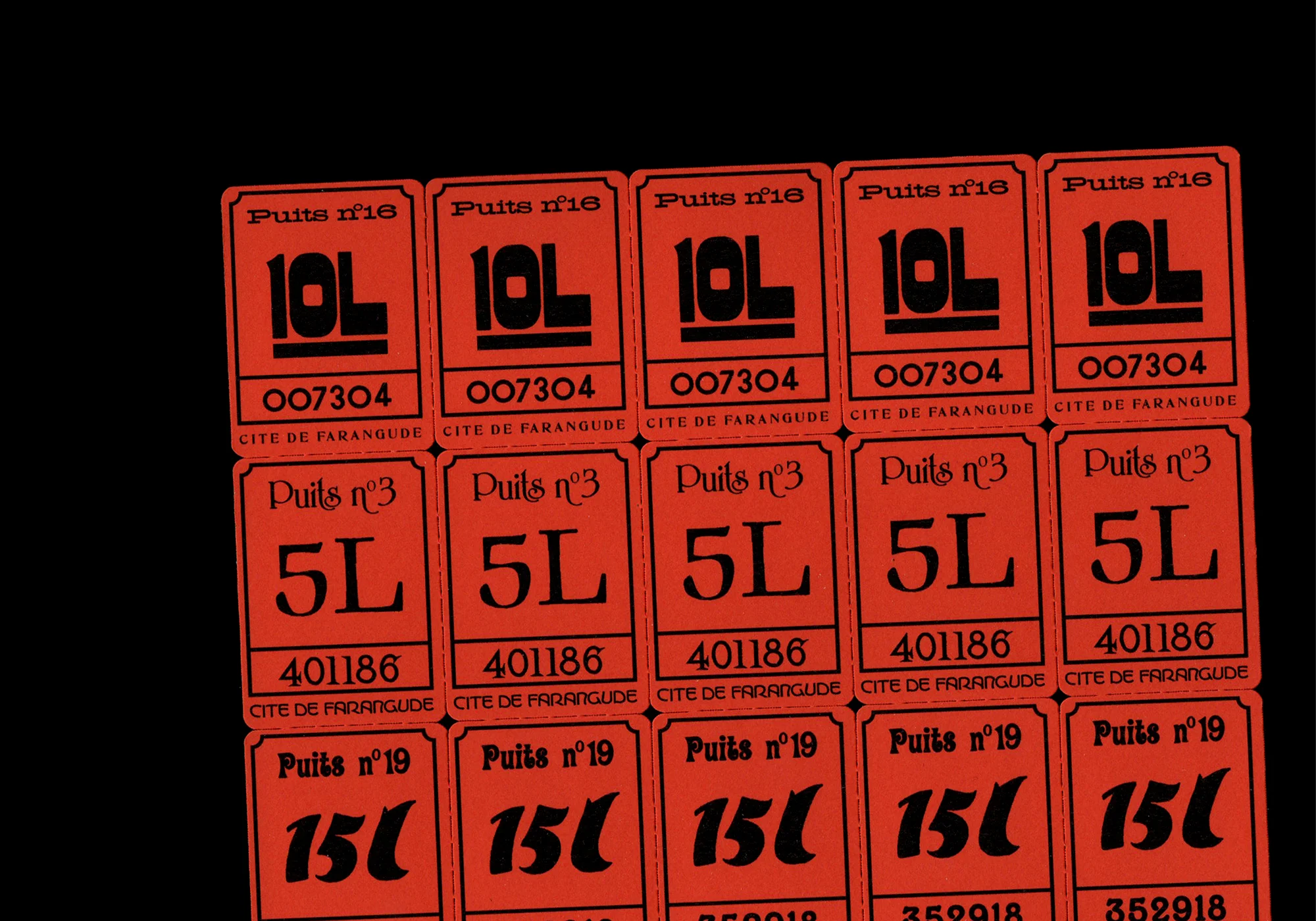 Scan des tickets de rationnement de différents quartiers pour l'accès à l'eau potable