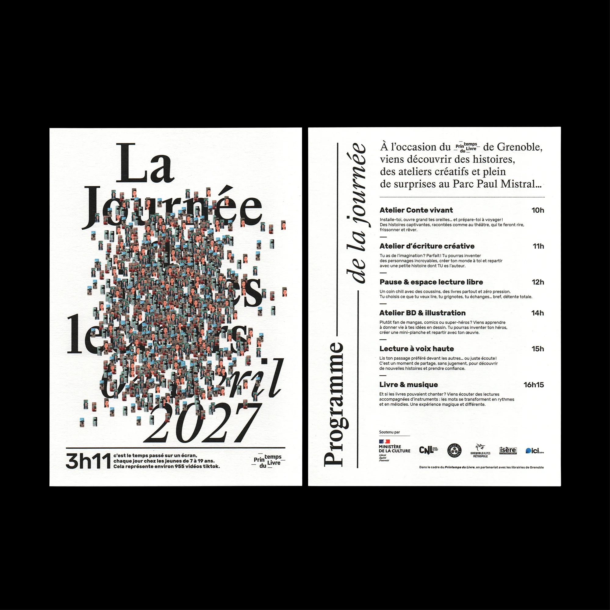 Scan recto/verso du flyer de La Journée des jeunes lecteurs