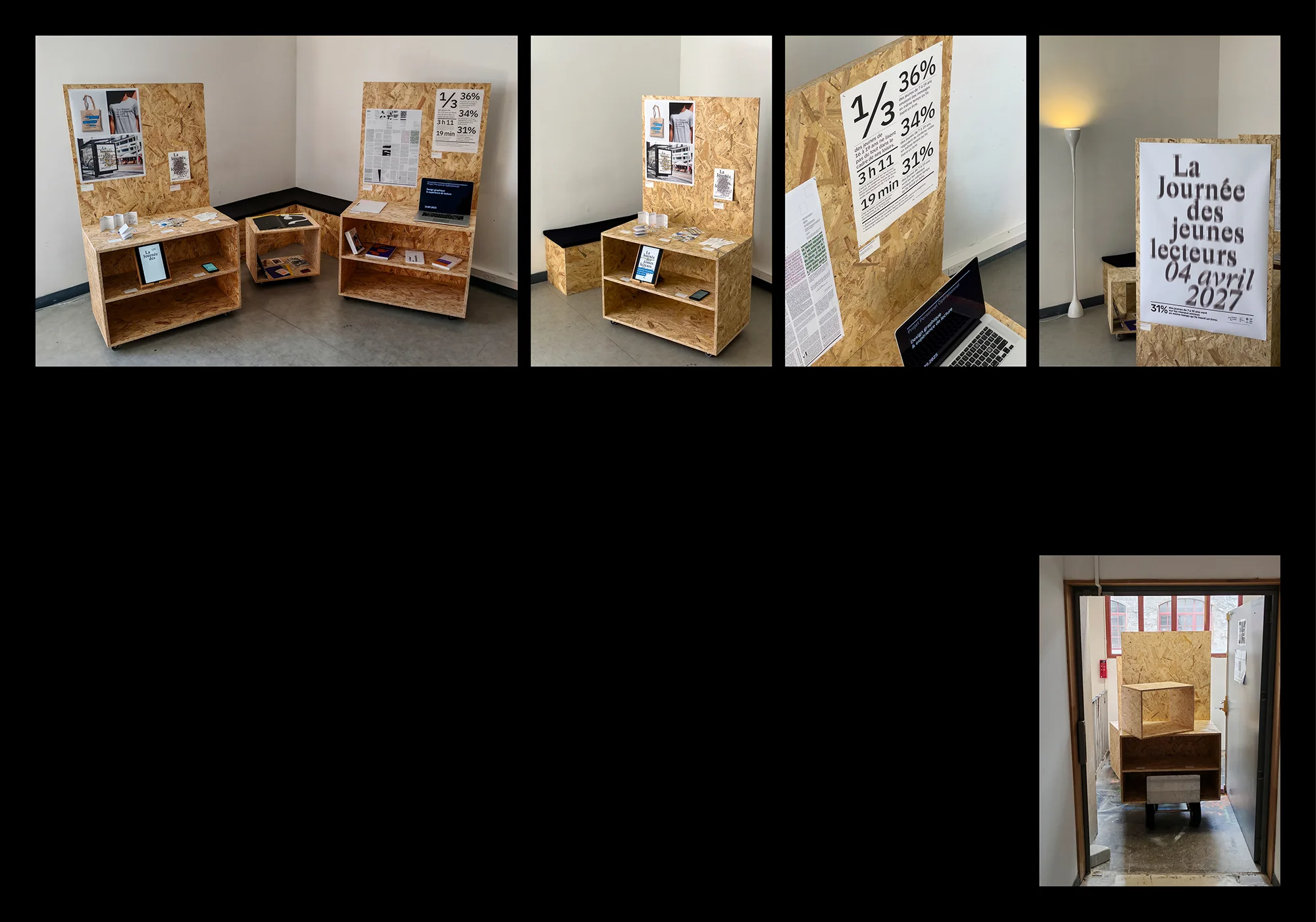 Montage de plusieurs prises de vue de ma scénographie de diplôme